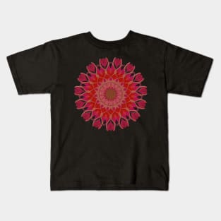 Roses Red Mandala Kids T-Shirt